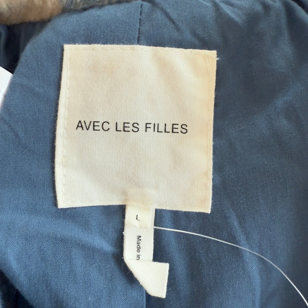 Anthropologie Avec Les Filles Blue Plaid Zip Front Buffalo Check Shacket Size L - Picture 3 of 8